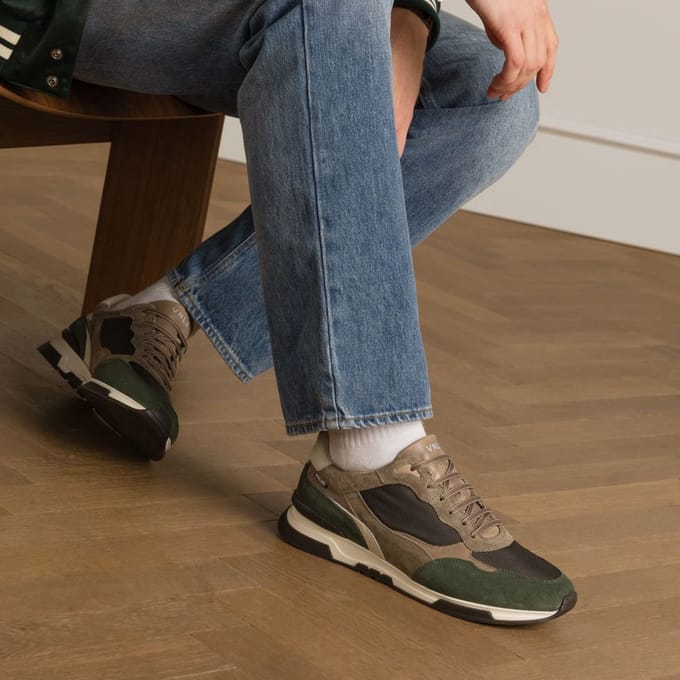 Van Lier - Heren - Groene suède sneakers - Maat 42