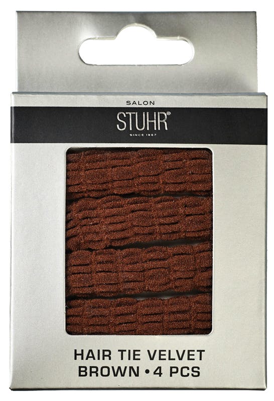 Stuhr Hair Tie Velvet Brown 4 st