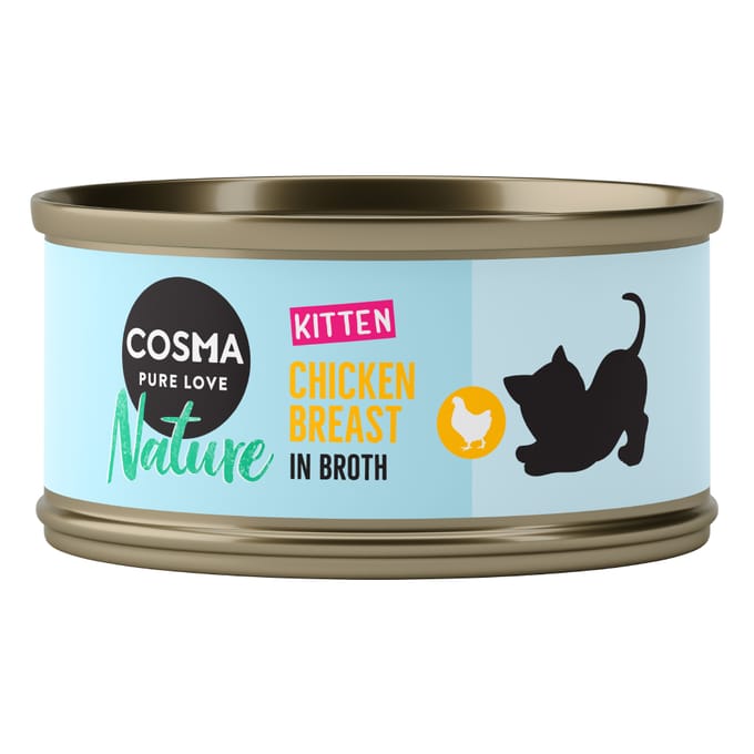 24x70g Voordeelpakket Nature Kitten - Kip - Cosma Kattenvoer