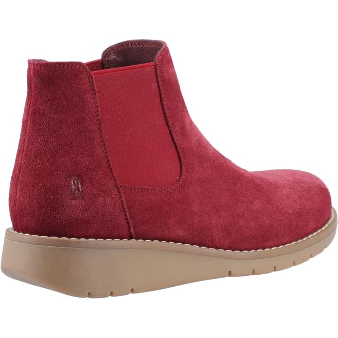 Hush Puppies Leonie Suède Dames Bordo Platte Chelsea Boots