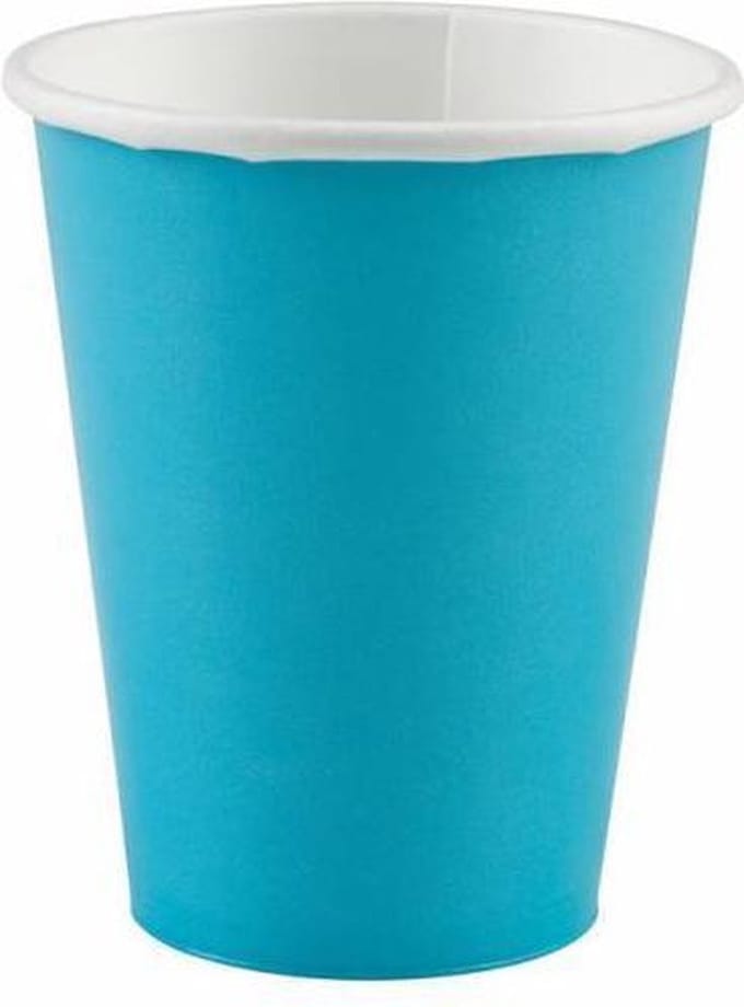 Lichtblauw Bekers Karton 250ml 8st