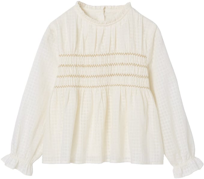 Vertbaudet Blouse voor meisjes met geborduurde smocks voor Kerstmis