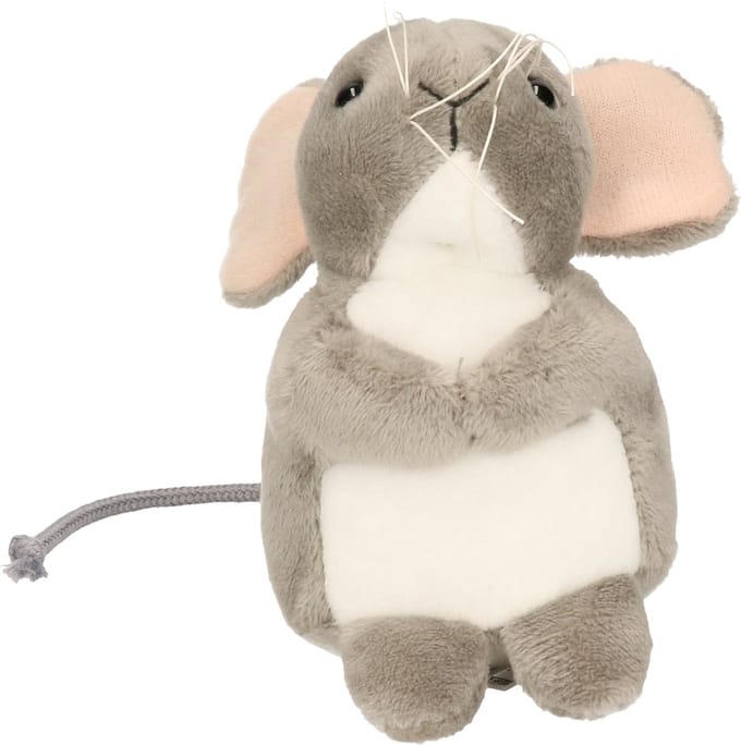 Hermann Teddy Knuffeldier Muis - pluche stof - premium kwaliteit knuffels - grijs - 11 cm - muizen