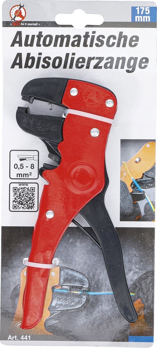 BGS Automatische striptang 0,5 - 8 mm² 175 mm