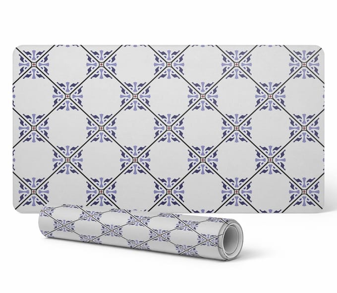 Beschermende bureaumat met geometrisch ruitpatroon, 120x60 cm