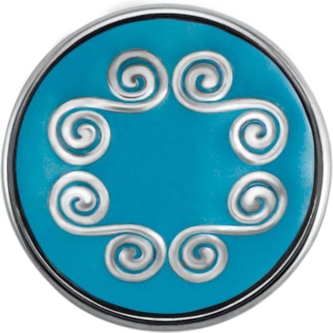 Quiges - Drukknoop Mini 12mm Golven Blauw - EBCMK029