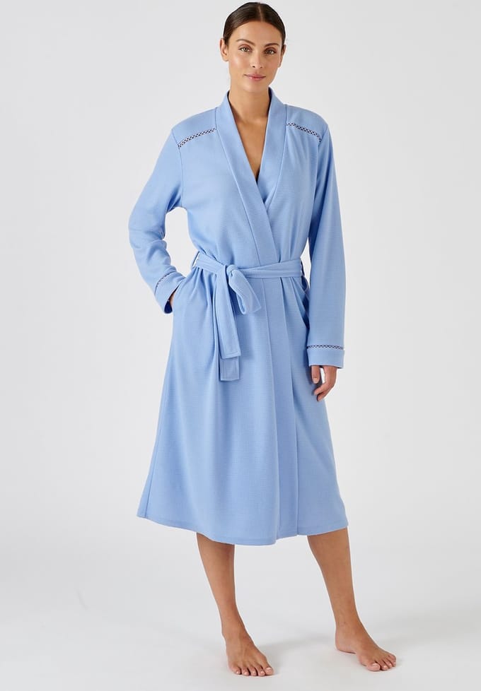 Damart - Kamerjas van sierlijk wafeltricot - Dames - Blauw - S