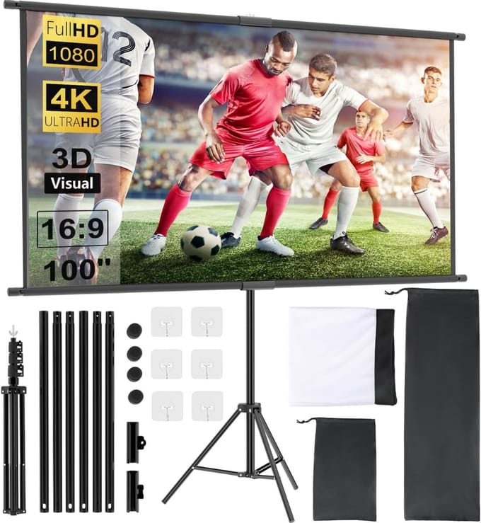 White-Label® Beamerscherm met Statief - Projectiescherm - Projectiedoek