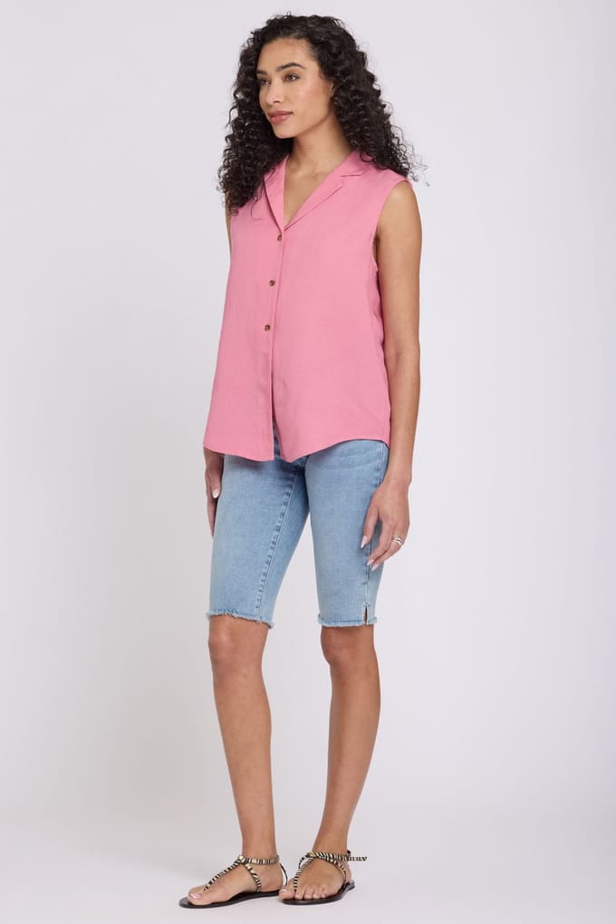Gabrielle Mouwloze Linnen Blouse