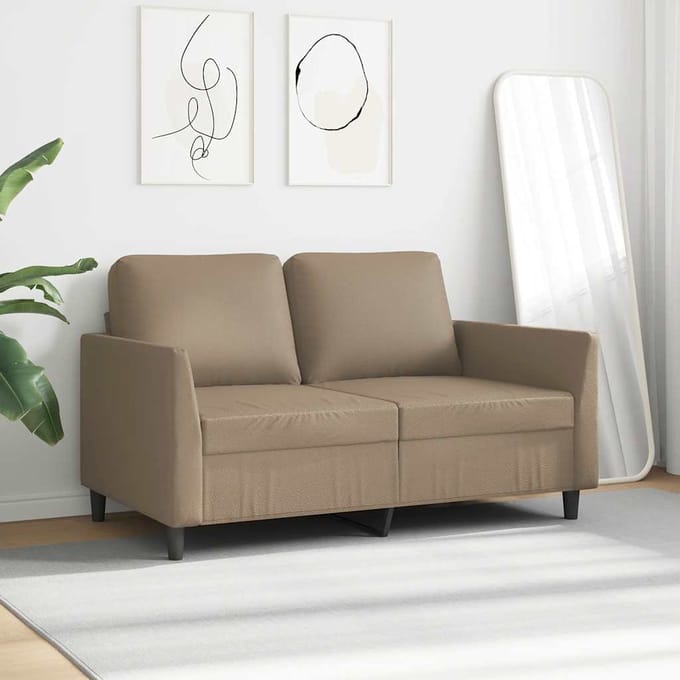 vidaXL - Tweezitsbank - 120 - cm - kunstleer - cappuccinokleurig