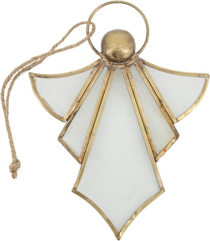 HomeBound by KY | Hanger engel metaal met glas | hanger engel