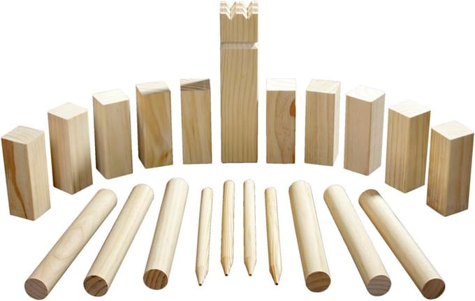 Houten Kubb Spel Buitenspel voor Jonge en Oude Spelers