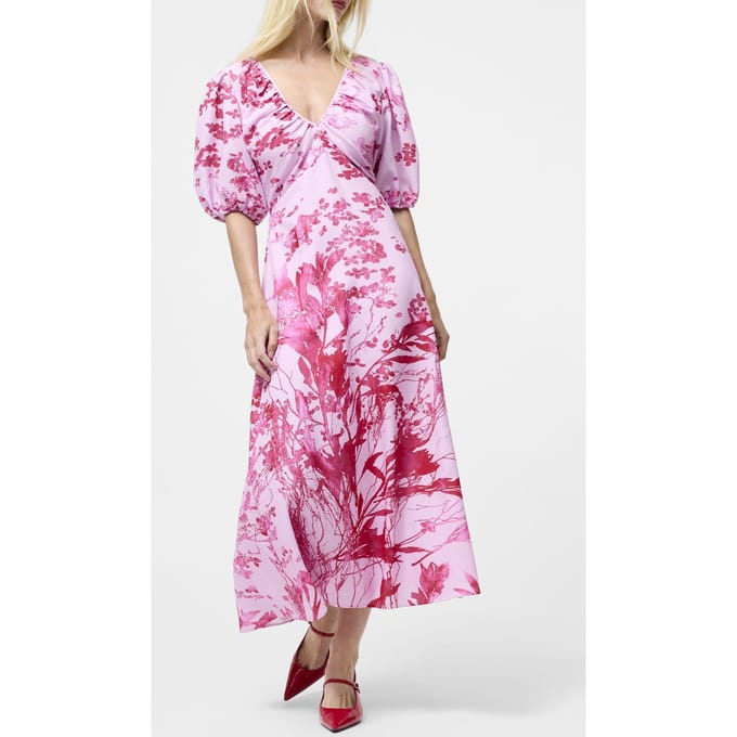 French Connection Isla Odette Twist Neck Tea Drs Violet Pink Multi Taglia: 8 | Maxi abiti Outlet | Donna | Rosa