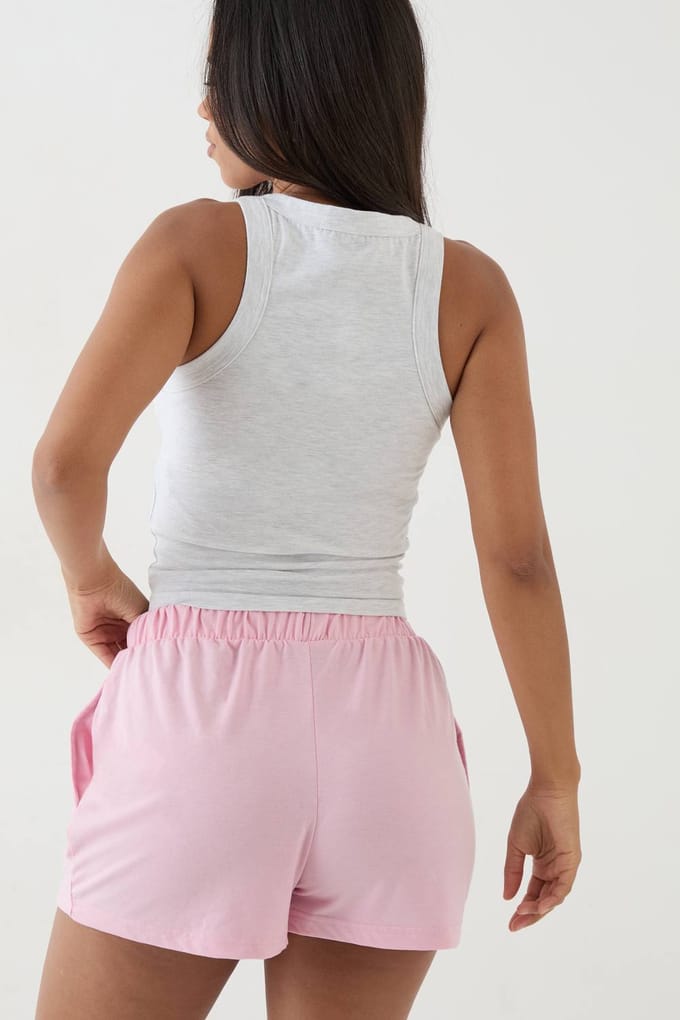 Dames Dsgn Studio Lounge Henley Knoop Superzacht Kort | Roze | Maat: 3XL