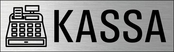 Kassa deurbordje met zelfklevende strip