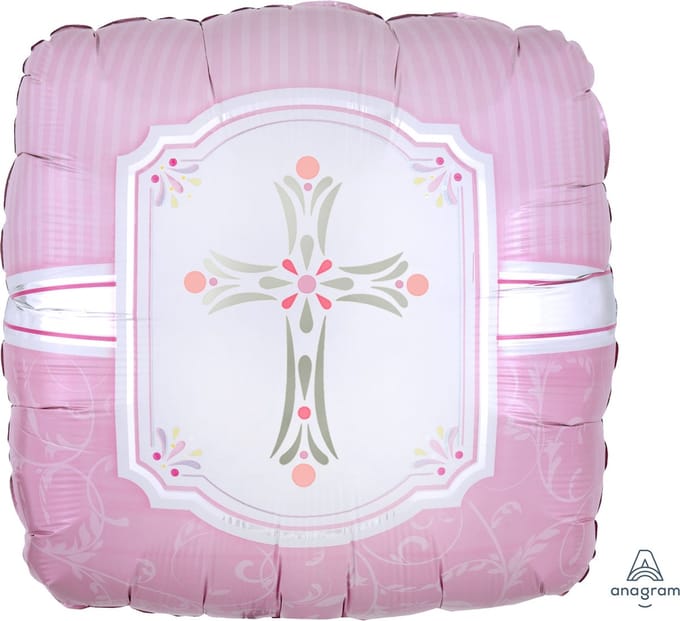 folieballon - roze - communie - doop - 43cm -communion - blessing