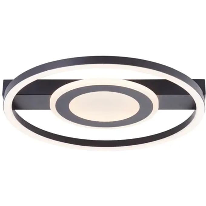 Brilliant Maureen - Plafondlamp - LED 22W - 3000K - Zwart