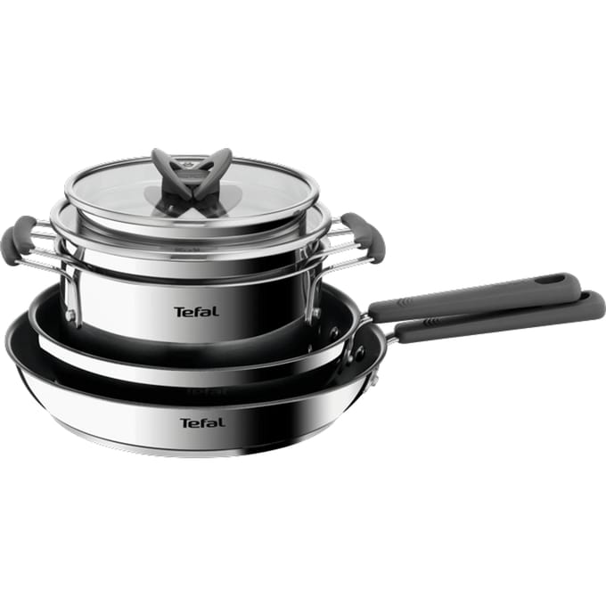 Tefal Opti'Space  4-delige pannenset (kookpan 18/20 cm  koekenpan 24/28 cm)