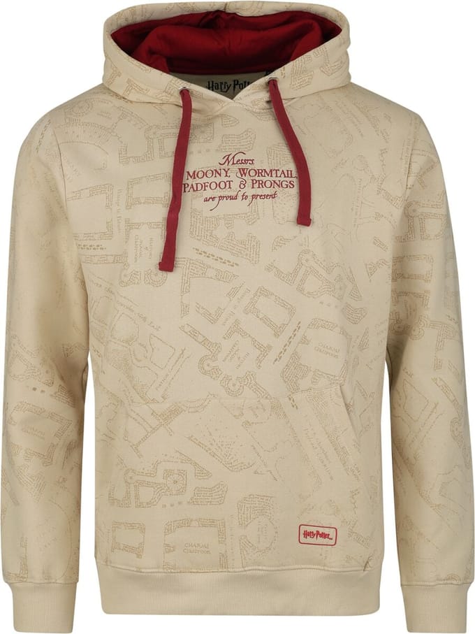 Harry Potter Trui met capuchon - Marauder's Map - S tot XXL - zand