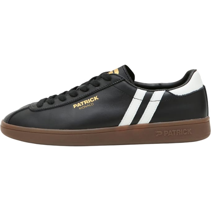 Patrick Mens Monaco Suède Cupsole Sneakers (Zwart/Wit/Donkergum)