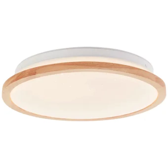Brilliant Plafondlamp Badkamer Farica Starry Hout ⌀30cm 18w