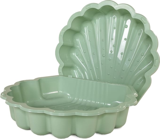Zandbak schelp SwingKing - Pastel licht groen met deksel - 3 tot 8 jaar