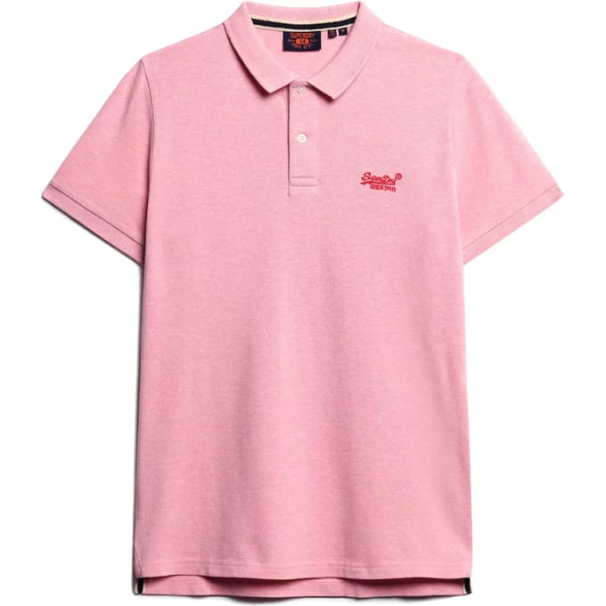 Superdry Classic Poloshirt Melange Roze - Maat L - Heren