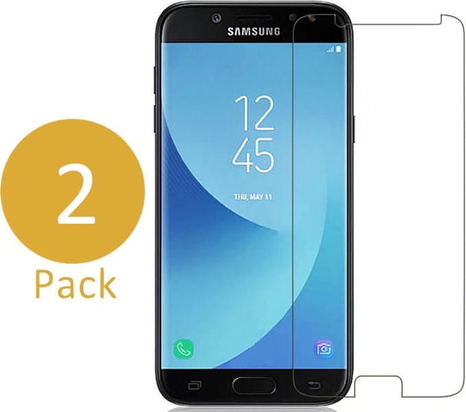 2x Screenprotector geschikt voor Samsung Galaxy J5 (2017) - Tempered Glass Screenprotector Transparant 2.5D 9H (Gehard Glas Screen Protector) - (0.3mm)