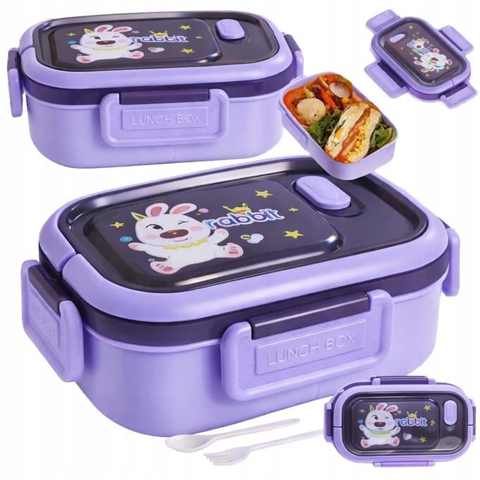 Verk Group Serie - Lunchbox 1,2L - Violette Kleur - Ingebouwde Bestekset