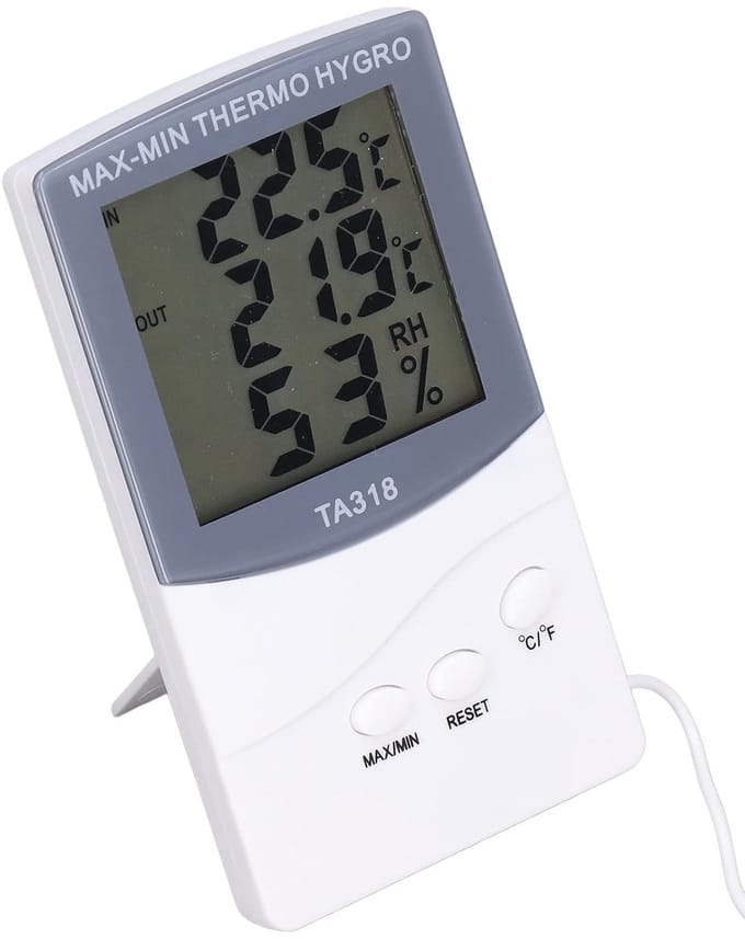Digitale Thermometer - Hygrometer Weerstation - Binnen Buiten - Groot Scherm - 15cm Lengte