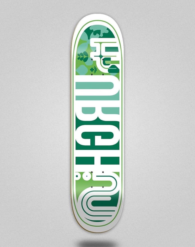 Skateboard Deck - Tabla Skateboard - Street Skateboarding - Duurzaam Ontwerp - 8.25 Inch - Wit Groen