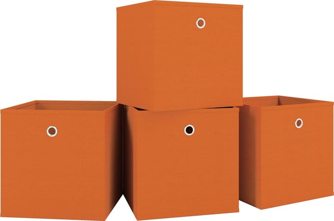 Set van 4 vouwdozen vouwdoos stoffen doos vouwdoos plank doos opbergdozen