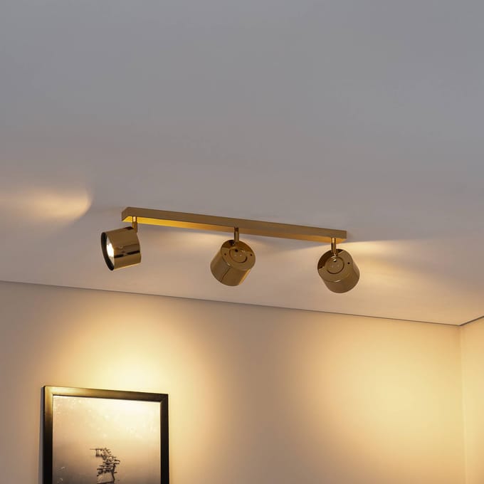 Argon Plafondspot Chloe verstelbaar, 3-lamps, staal messingkleurig