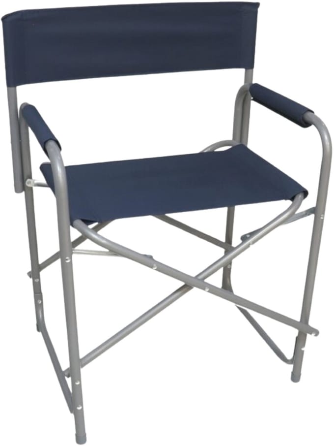 Gerimport camping buiten klapstoel - donkerblauw - L46 x B60 x H80 cm