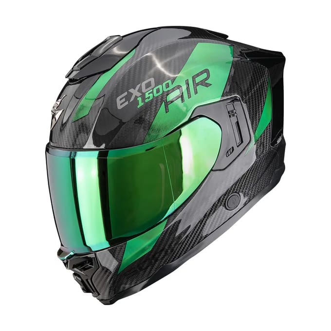 Scorpion EXO-1500 Carbon Platted Black Green - Integraalhelm - Maat S - Motorhelm - ECE 22-06 gekeurd