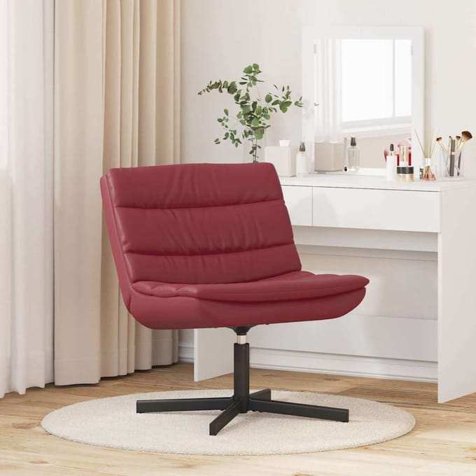 vidaXL - Draaistoel - Wijnrood - 63 - x - 75 - x - 76 - cm - Kunstleer