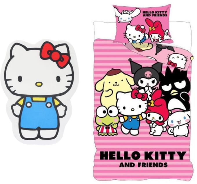 Hello Kitty slaapkamerset; dekbedovertrek en kussen