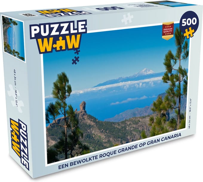 Puzzel Een bewolkte Roque Grande op Gran Canaria - Legpuzzel - Puzzel 500 stukjes