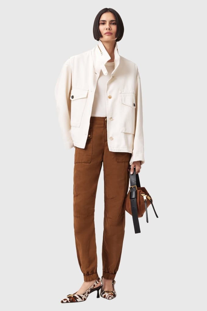 AllSaints Val Tencel Trouser Cognac Brown Größe: 2 | Cargohosen Outlet | Damen | Braun