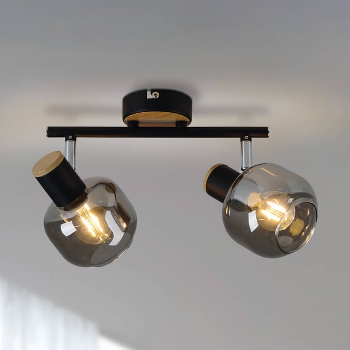 Näve Plafondlamp 1350122 met rookglas, 2-lamps