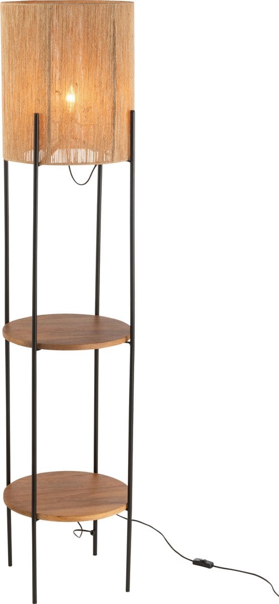 J-Line vloerlamp - ijzer/mango - naturel/zwart