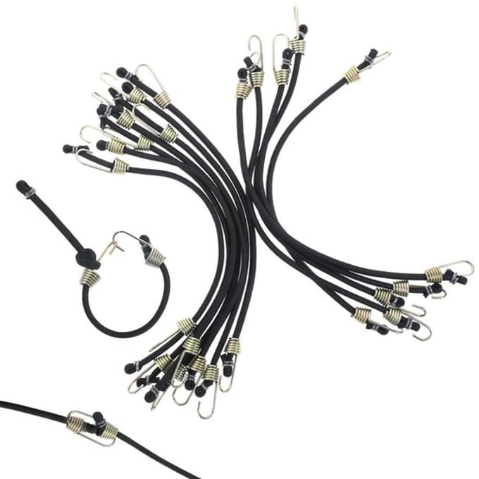 Dailygoody - Elastische Touwen - Duurzaam en Sterk - 25 cm - 12 Stuks