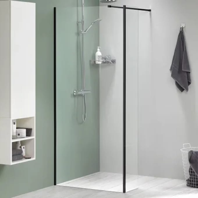 Sealskin Inloopdouche Mix&match 88x200cm - Mat Zwart Profiel - 8 Mm Helder Glas