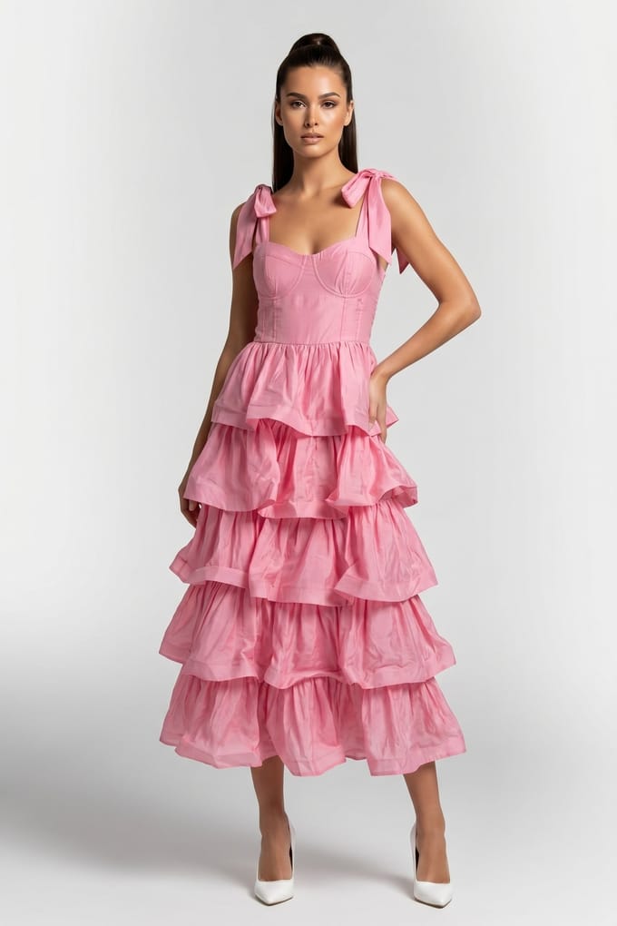 & Other Stories Eyeris Dress Solid Pink Maat: 38 | Maxi Jurken Outlet | Dames | Roze