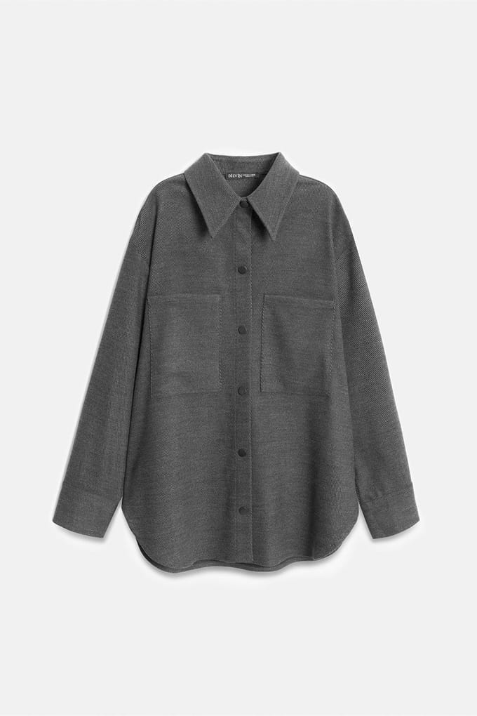 Oversized Lange Mouwen Gebreid Overhemd