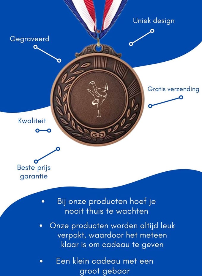 Akyol - dansen medaille bronskleuring - Dansen - familie vrienden - cadeau