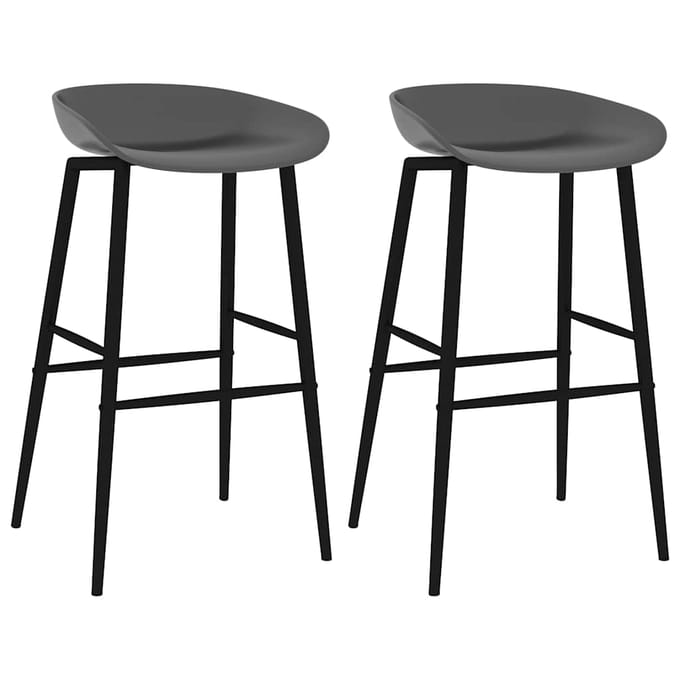 vidaXL - Barstoelen - 2 - st - grijs