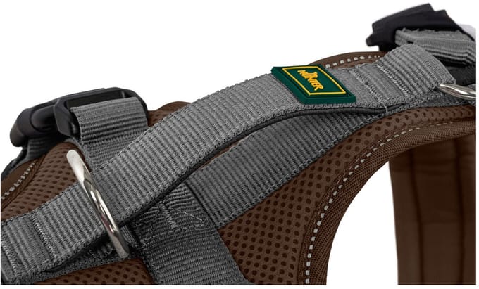 Hunter Harnas Maldon Up Bruin&Grijs - Hondentuig - 37-53 cm