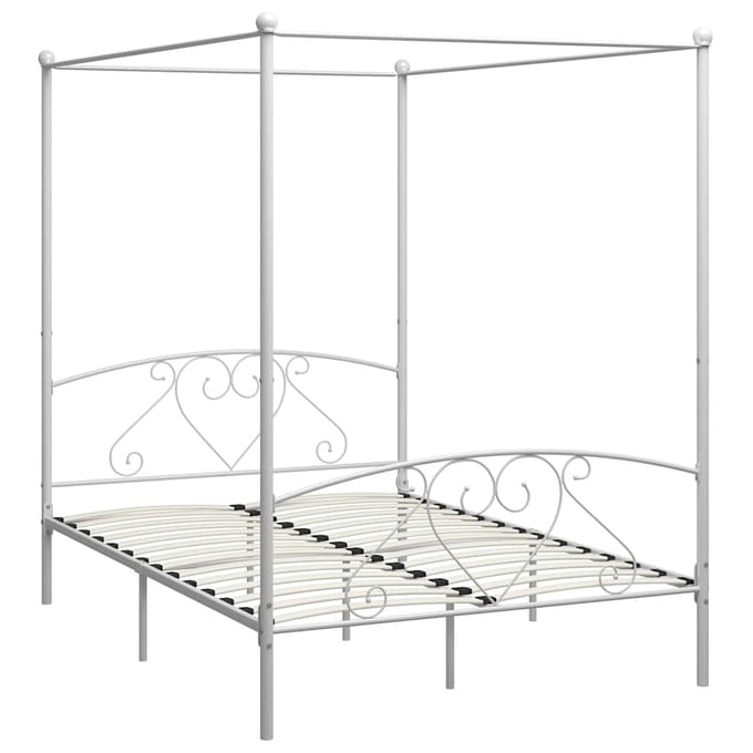 vidaXL - Hemelbedframe - metaal - wit - 160x200 - cm