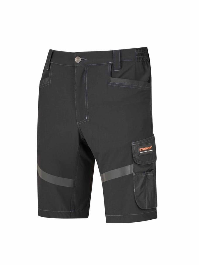 STØRVIK Stijn 4-Way Stretch Korte Werkbroek - Heren - Maat L - Zwart